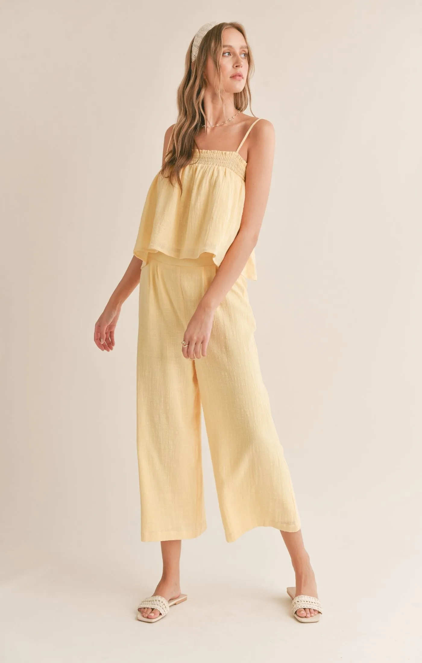 Sadie And Sage Bird Song Wide Leg Cropped Pant