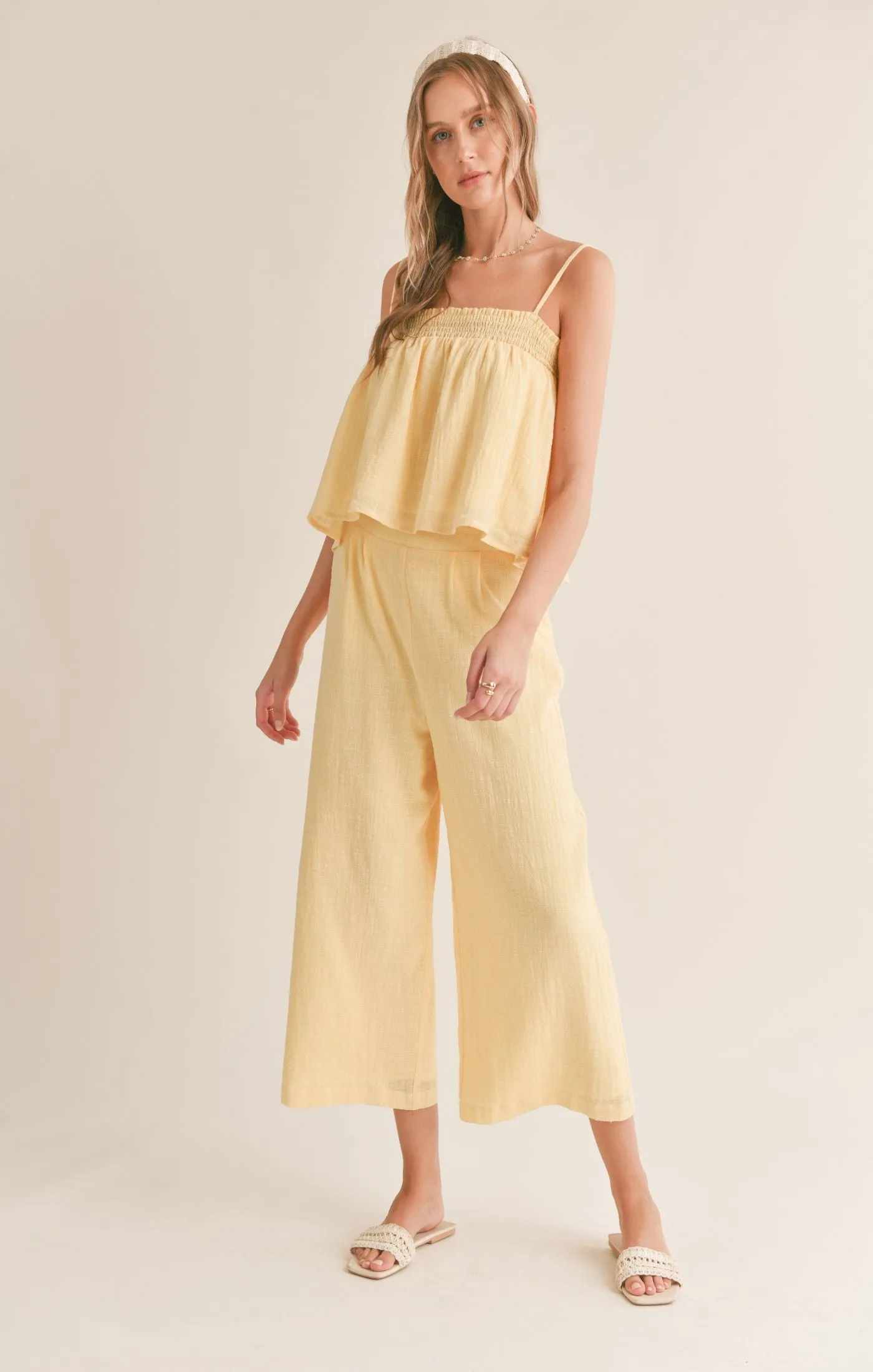 Sadie And Sage Bird Song Wide Leg Cropped Pant