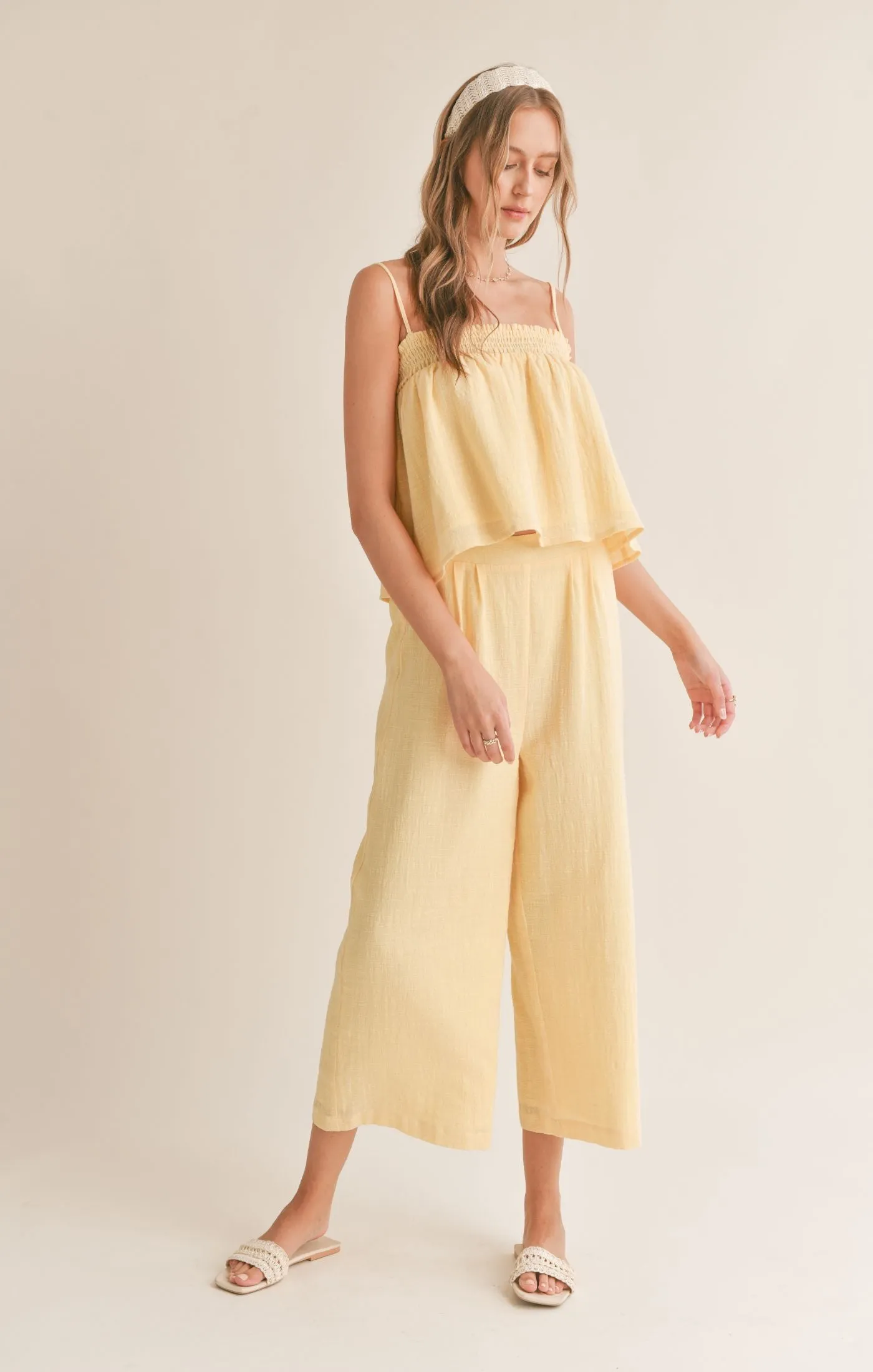 Sadie And Sage Bird Song Wide Leg Cropped Pant