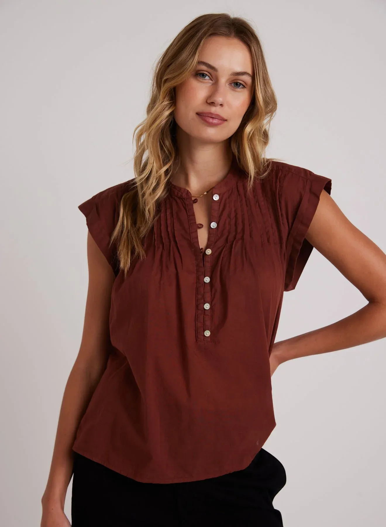 Short Sleeve Pintuck Top