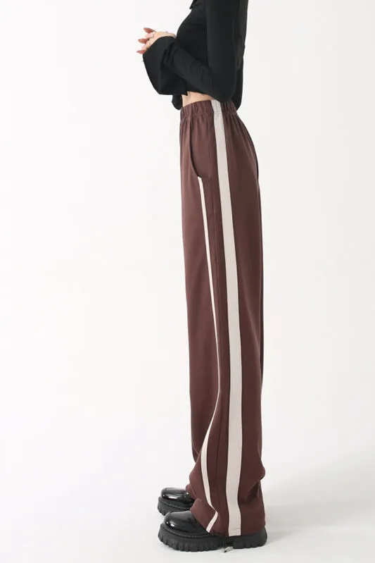 Striped Sweatpants & Wide-Leg Straight Casual Pants