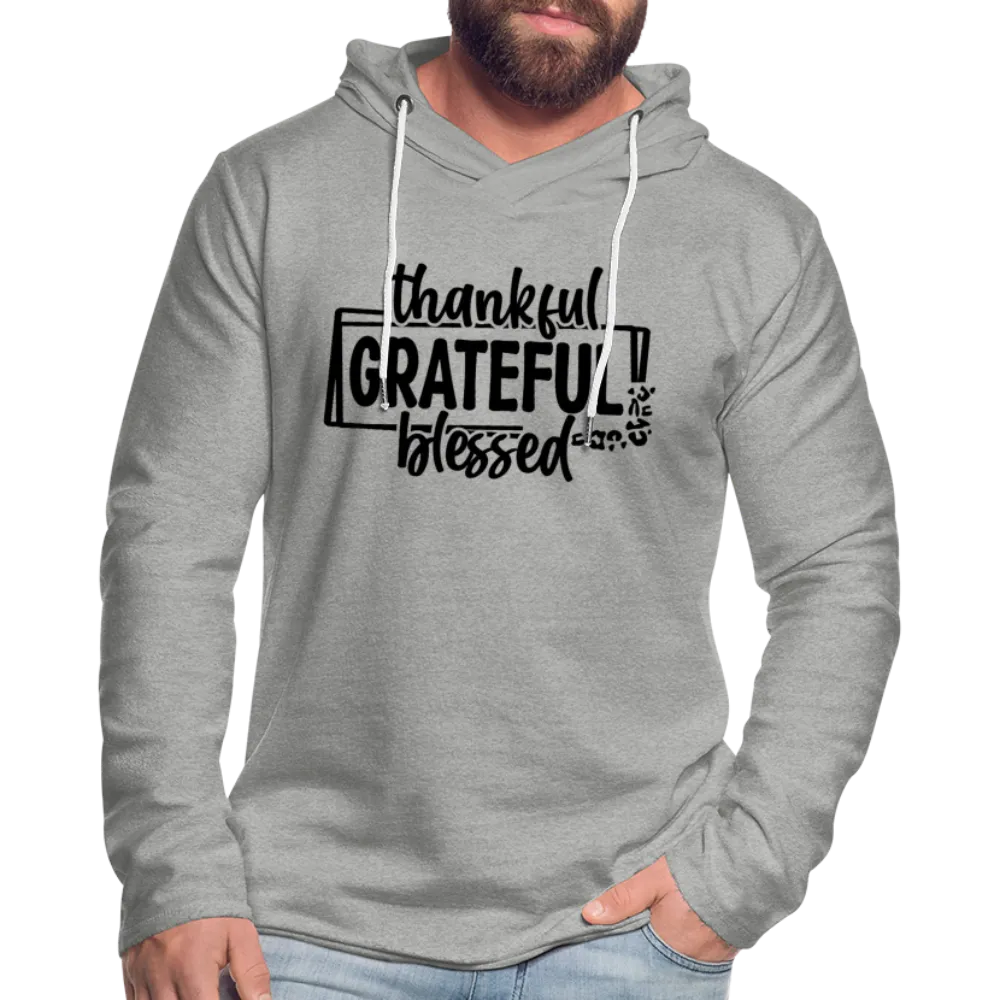 Thankful Grateful Blessed Lightweight Terry Hoodie