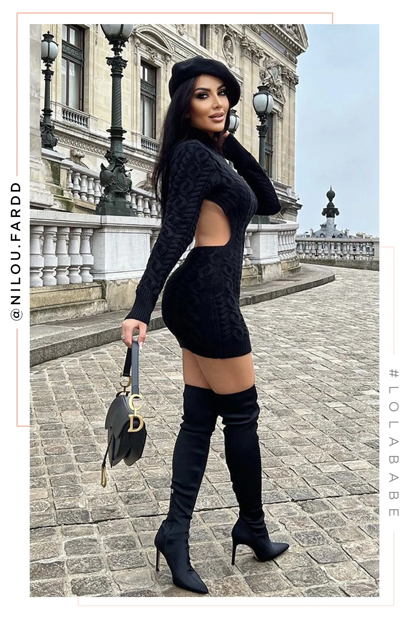 Think Of Me Long Sleeve Sweater Mini Dress - Black