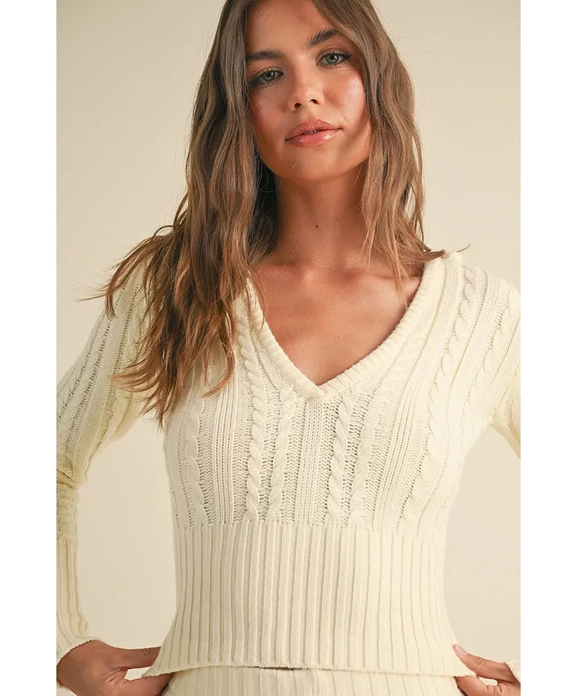 Vic V-Neck Cable Knit Sweater