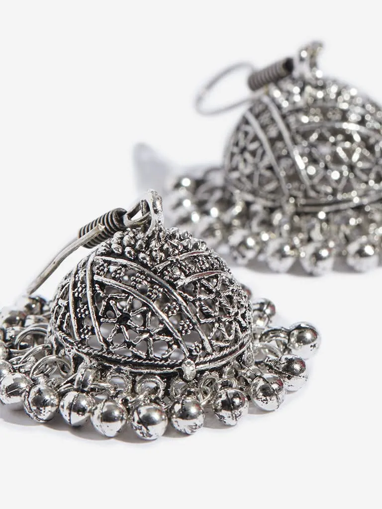 Westside Accessories Silver Jhumka Earrings