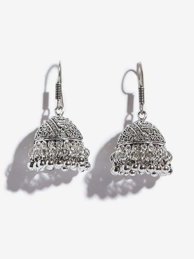 Westside Accessories Silver Jhumka Earrings