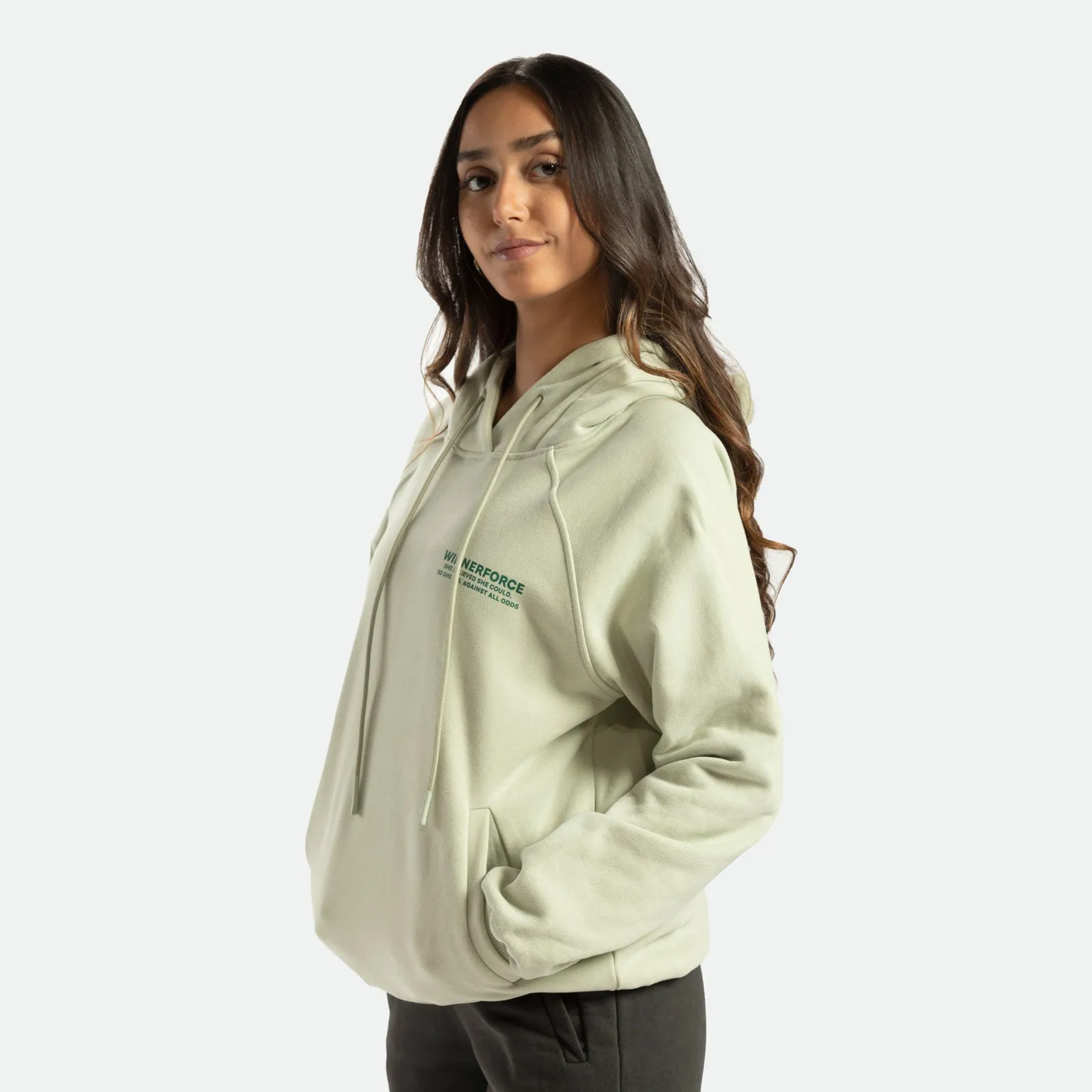 WOMEN-GO BEYOND-EMPOWERMENT-HOODIE (GREEN-LILY)