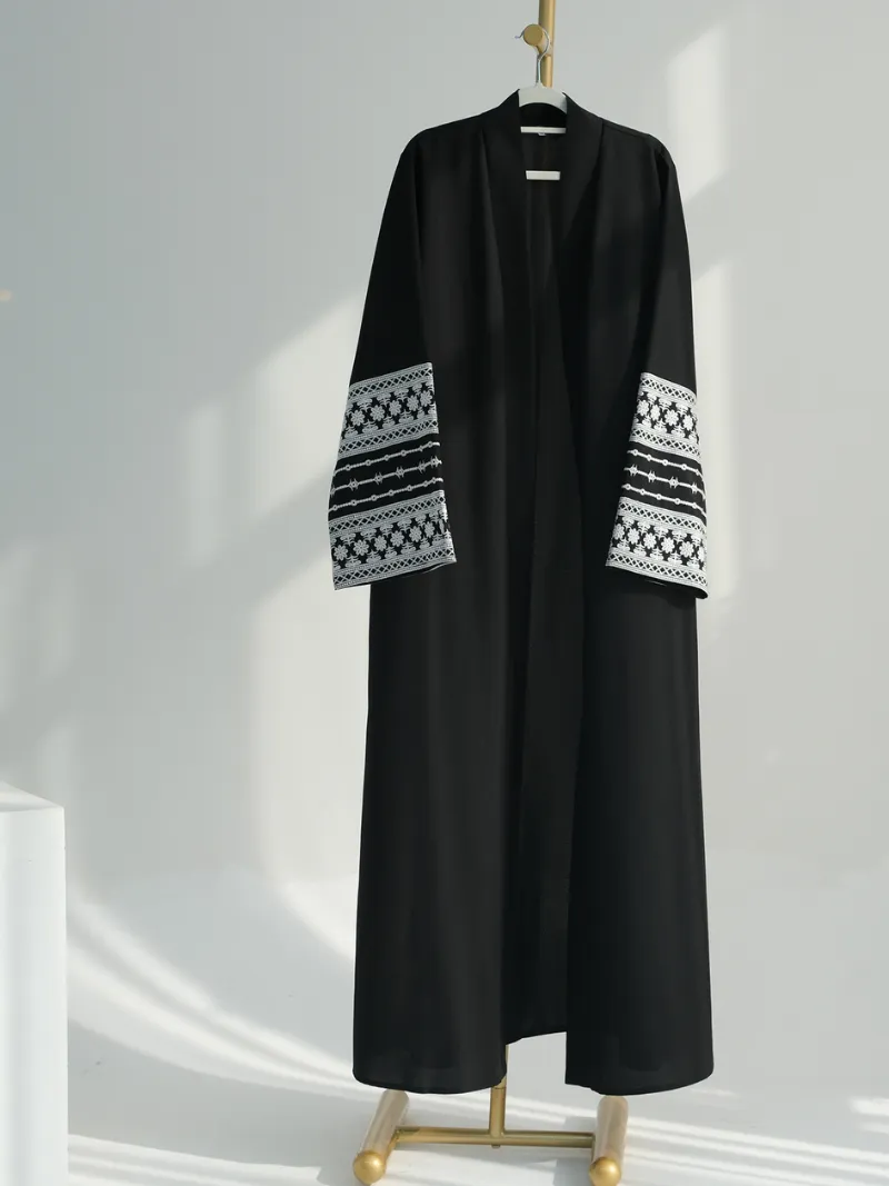 Women's Turkiye Dubai Embroidered Open style Elegant Abaya